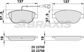 Braxis AB0045 - Kit de plaquettes de frein, frein à disque cwaw.fr