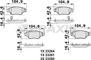 Braxis AB0043 - Kit de plaquettes de frein, frein à disque cwaw.fr