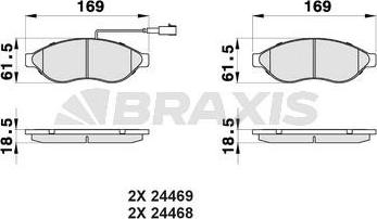 Braxis AB0042 - Kit de plaquettes de frein, frein à disque cwaw.fr