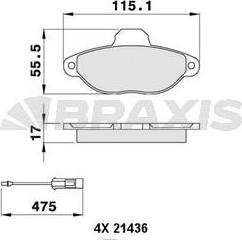 Braxis AB0058 - Kit de plaquettes de frein, frein à disque cwaw.fr