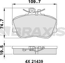 Braxis AB0069 - Kit de plaquettes de frein, frein à disque cwaw.fr