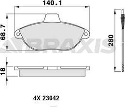 Braxis AB0064 - Kit de plaquettes de frein, frein à disque cwaw.fr