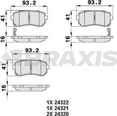 Braxis AB0065 - Kit de plaquettes de frein, frein à disque cwaw.fr