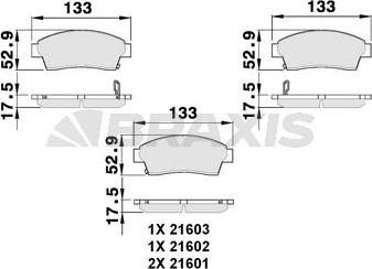 Braxis AB0060 - Kit de plaquettes de frein, frein à disque cwaw.fr