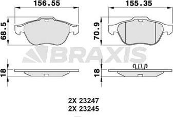 Braxis AB0061 - Kit de plaquettes de frein, frein à disque cwaw.fr