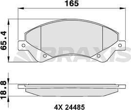 Braxis AB0068 - Kit de plaquettes de frein, frein à disque cwaw.fr