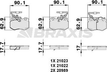 Braxis AB0062 - Kit de plaquettes de frein, frein à disque cwaw.fr