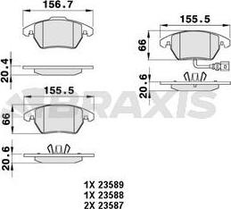 Braxis AB0004 - Kit de plaquettes de frein, frein à disque cwaw.fr