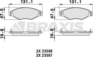 Braxis AB0005 - Kit de plaquettes de frein, frein à disque cwaw.fr