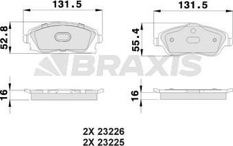 Braxis AB0007 - Kit de plaquettes de frein, frein à disque cwaw.fr