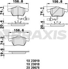 Braxis AB0014 - Kit de plaquettes de frein, frein à disque cwaw.fr