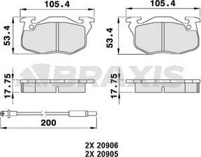 Braxis AB0011 - Kit de plaquettes de frein, frein à disque cwaw.fr