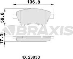 Braxis AB0018 - Kit de plaquettes de frein, frein à disque cwaw.fr