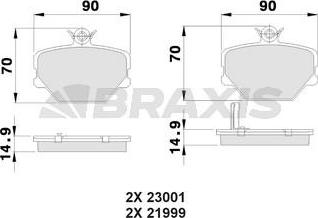 Braxis AB0013 - Kit de plaquettes de frein, frein à disque cwaw.fr