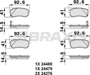 Braxis AB0084 - Kit de plaquettes de frein, frein à disque cwaw.fr