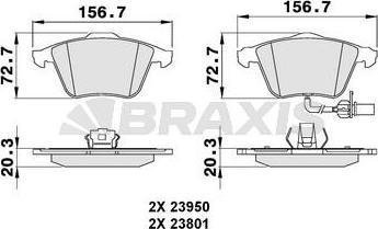 Braxis AB0087 - Kit de plaquettes de frein, frein à disque cwaw.fr