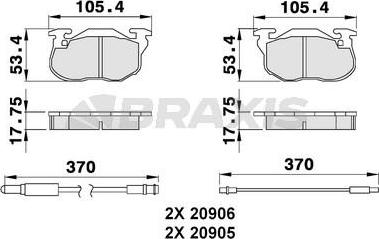 Braxis AB0039 - Kit de plaquettes de frein, frein à disque cwaw.fr