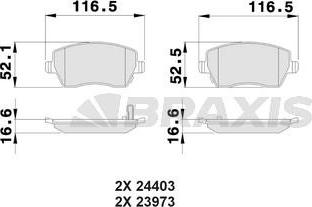 Braxis AB0034 - Kit de plaquettes de frein, frein à disque cwaw.fr