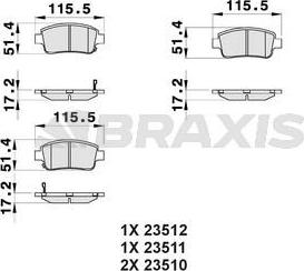 Braxis AB0036 - Kit de plaquettes de frein, frein à disque cwaw.fr