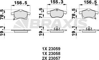 Braxis AB0031 - Kit de plaquettes de frein, frein à disque cwaw.fr