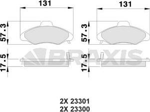 Braxis AB0033 - Kit de plaquettes de frein, frein à disque cwaw.fr