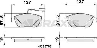 Braxis AB0037 - Kit de plaquettes de frein, frein à disque cwaw.fr