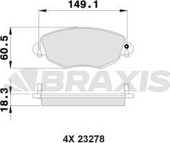 Braxis AB0029 - Kit de plaquettes de frein, frein à disque cwaw.fr