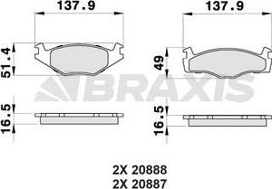 Braxis AB0026 - Kit de plaquettes de frein, frein à disque cwaw.fr