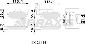 Braxis AB0028 - Kit de plaquettes de frein, frein à disque cwaw.fr