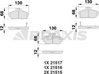 Braxis AB0023 - Kit de plaquettes de frein, frein à disque cwaw.fr