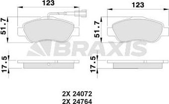 Braxis AB0022 - Kit de plaquettes de frein, frein à disque cwaw.fr