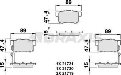 Braxis AB0076 - Kit de plaquettes de frein, frein à disque cwaw.fr