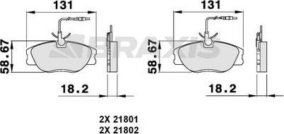 Braxis AB0072 - Kit de plaquettes de frein, frein à disque cwaw.fr