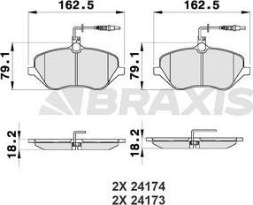 Braxis AB0194 - Kit de plaquettes de frein, frein à disque cwaw.fr