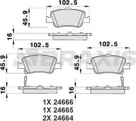 Braxis AB0190 - Kit de plaquettes de frein, frein à disque cwaw.fr