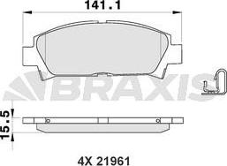 Braxis AB0191 - Kit de plaquettes de frein, frein à disque cwaw.fr