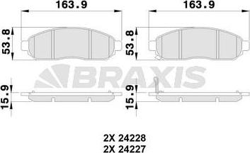 Braxis AB0198 - Kit de plaquettes de frein, frein à disque cwaw.fr