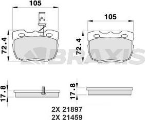 Braxis AB0193 - Kit de plaquettes de frein, frein à disque cwaw.fr