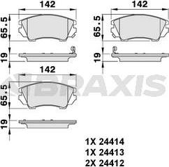 Braxis AB0144 - Kit de plaquettes de frein, frein à disque cwaw.fr