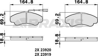 Braxis AB0141 - Kit de plaquettes de frein, frein à disque cwaw.fr