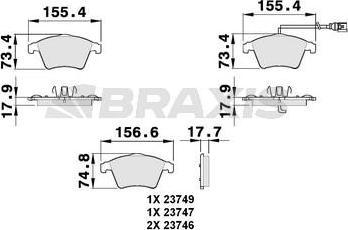 Braxis AB0148 - Kit de plaquettes de frein, frein à disque cwaw.fr