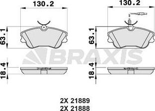 Braxis AB0143 - Kit de plaquettes de frein, frein à disque cwaw.fr