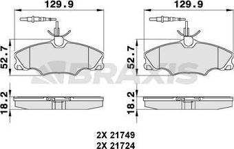 Braxis AB0142 - Kit de plaquettes de frein, frein à disque cwaw.fr