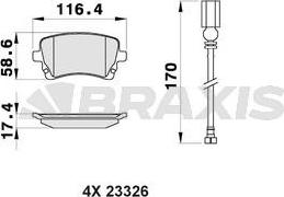 Braxis AB0159 - Kit de plaquettes de frein, frein à disque cwaw.fr