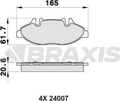 Braxis AB0156 - Kit de plaquettes de frein, frein à disque cwaw.fr