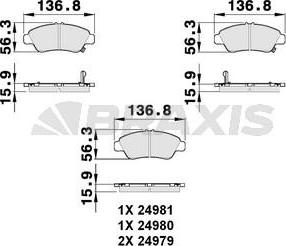 Braxis AB0150 - Kit de plaquettes de frein, frein à disque cwaw.fr