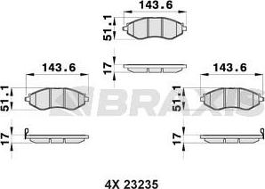 Braxis AB0158 - Kit de plaquettes de frein, frein à disque cwaw.fr