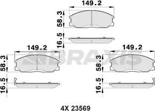 Braxis AB0153 - Kit de plaquettes de frein, frein à disque cwaw.fr