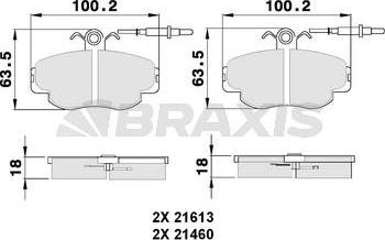 Braxis AB0152 - Kit de plaquettes de frein, frein à disque cwaw.fr