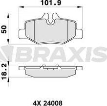 Braxis AB0164 - Kit de plaquettes de frein, frein à disque cwaw.fr